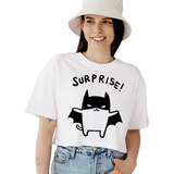 Playera Gato Bat Cat Aesthetic Crop Top Juvenil Ultra Suave 