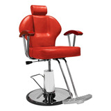 Silla Barberia Sillon Hidraulico Salon Reclinable Estilista Color Rojo