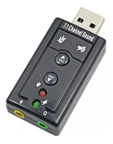 Tarjeta De Sonido (audio)usb 2.0 3d Virtual 7.1 Color Negro