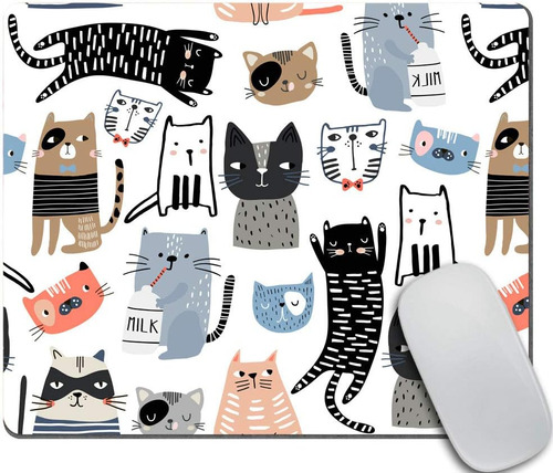 Mouse Pad Amcove Cats, Divertida Ratonera Con Gat