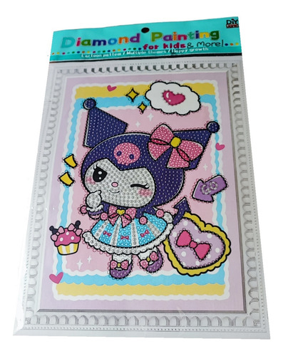 Kit De Pintura Diamantes Gemas Strass Kuromi O Kitty