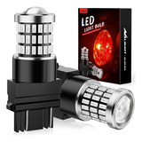 Bombilla Led 3157, 2 Unidades, 57 Led, Color Rojo, 3156, 305