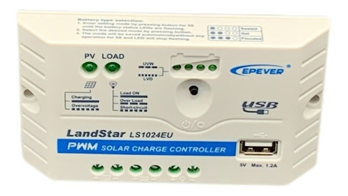 Controlador De Carga Solar 10a 12/24v Con Usb Epver Original