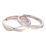 Juego De Anillos For Pareja Color Plata Apertura Ajustable