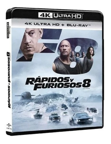 Rápidos Y Furiosos 8 | 4k Ultra Hd + Blu Ray Película Nuevo