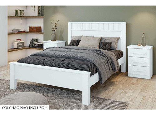 Cama De Casal  Athenas Branco - Lopas