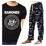 Conjunto Pijama Ramones Remera Pantalón Calidad Premium