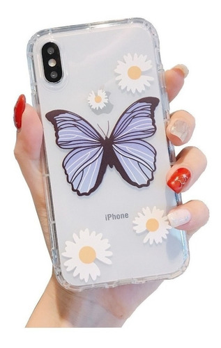 Funda Compatible iPhone X Xs Xr 11 12 Pro Max Tpu Mariposa