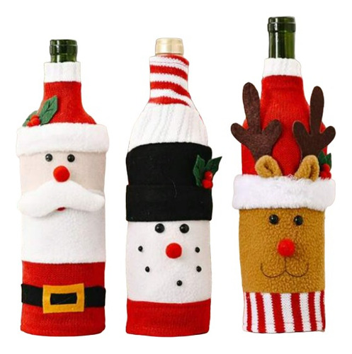 Cubierta Botella De Vino Decoracion Navideña, Regalo Navidad