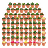 84 Velas Suculentas De Cactus Con Maceta De Terracota, Mini