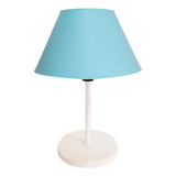 Luminária Abajur Infantil De Mesa Criado Quarto Com Cúpula Cor Da Cúpula Azul Cor Da Estrutura Branco