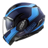 Casco Abatible Ls2 Valiant Il Orbit Azul Mate