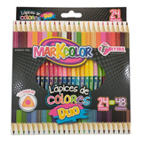 24 Lápices De Colores Tryme Duo Doble Punta Markcolor