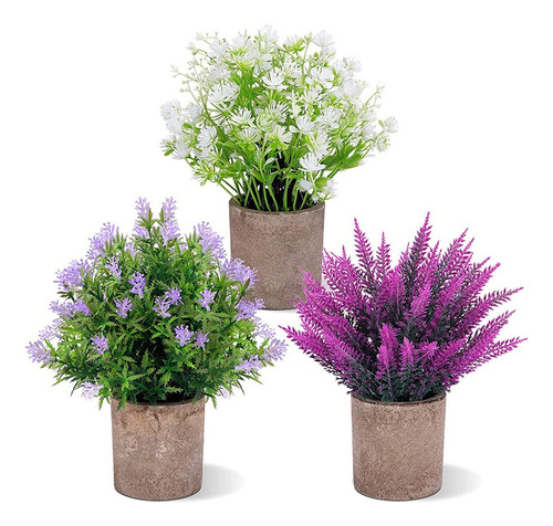 Lavanda Plantas Flores Artificiales Macetas Decorativas