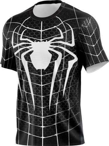 Camiseta Adulto - Traje Homem Aranha - Tecido Dryfit