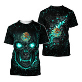 Asz Playera Con Calavera Mexicana De Mangas Cortas, Unisex