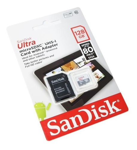 Memoria Micro Sd Sandisk 128 Gb 80 Mb Original
