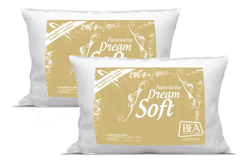 Par De Travesseiros Bea Macio Dream Soft Branco Barato