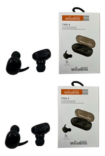 Paquete 2 Audifonos In-ear Sports Tws4 Bluetooth Inalambrico