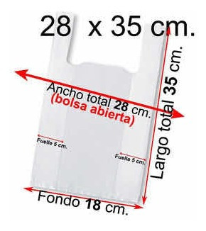 Bolsas Plásticas Tipo Camiseta 28x35cm 100 Unid Todo Uso