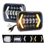 2 Faros Led Cuadrada 6x7 Señal Wrangler Alta Y Baja Jeep