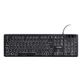 Teclado Chocolate Slim Led Branco Teclas Redondas Usb Tc200 Cor De Teclado Preto Idioma Português Brasil