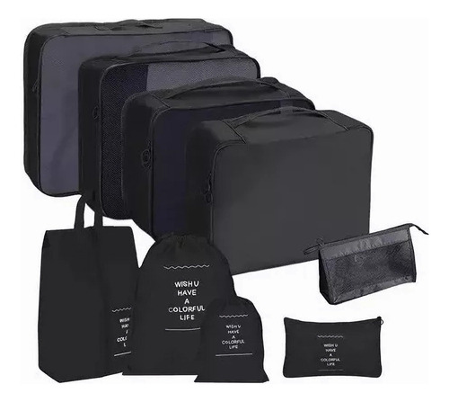 Organizador De Valija Set 9 Piezas Neceser Viaje Bolso Avion