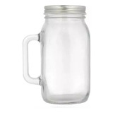 Tarro Con Asa1 Litro- Con Tapa - Mason Jar -6 Piezas