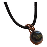 Collar Piedra Natural Onix Negro, Cobre,  Joyeria De Autor