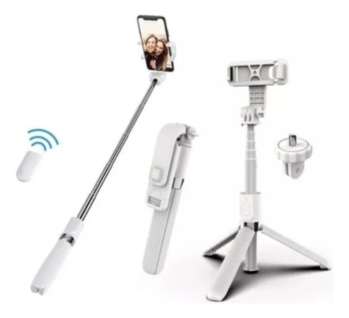 Palo Selfie Celular Gopro Bluetooth Aluminio Tripode Blanco