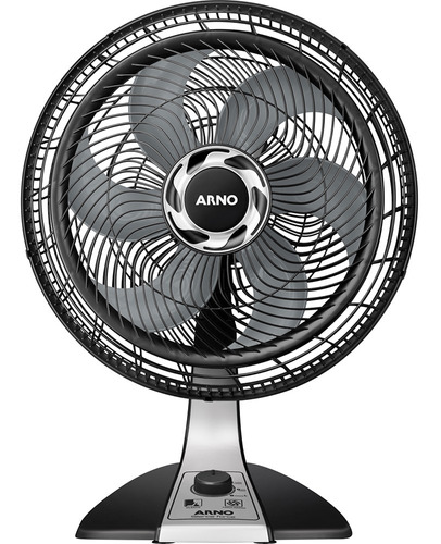 Ventilador De Mesa Arno Vf40 Turbo Preto Com 6 Pás Cor  Prata, 40 cm De Diâmetro 220 v