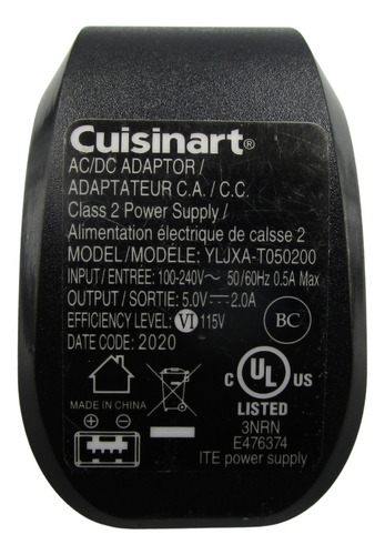 Cargador Adaptador Ca/cc Cuisinart Yljxa-t050200 5.0v 2.0a