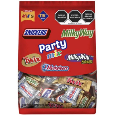 Party Mix Snickers,milky Way,twix,3musketeers Chocolates 1kg | Envío gratis