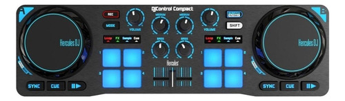 Controlador Dj Hercules Djcontrol Compact Negro De 2 Canales