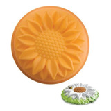 Molde Pastel Y Gelatina Silicon Forma De Girasol Marca Ibili Color Naranja