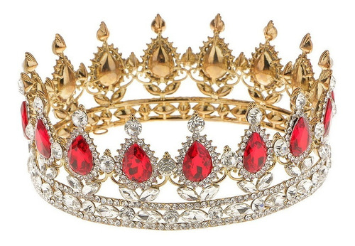 Tiaras De Diamantes De Imitación Rey Reina Corona Chapado En