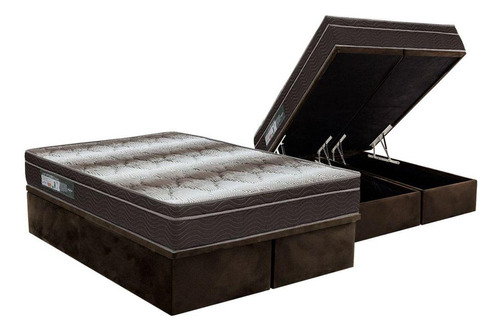 Cama Baú Queen: Colchão Ortopédico Ortobom Light+box Crc Su