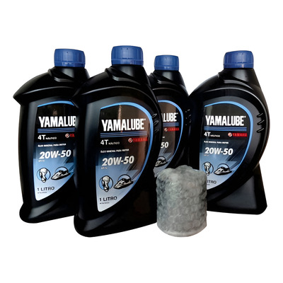 Kit Filtro Oleo+óleo P/ Motor Jet Ski Yamaha 4t Vx 1100cc