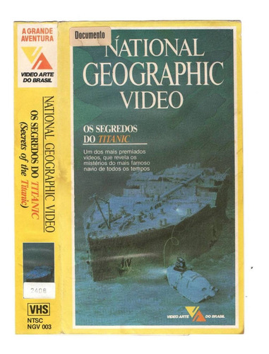 Vhs Dvd National Geografic Os Segredos Do Titanic 