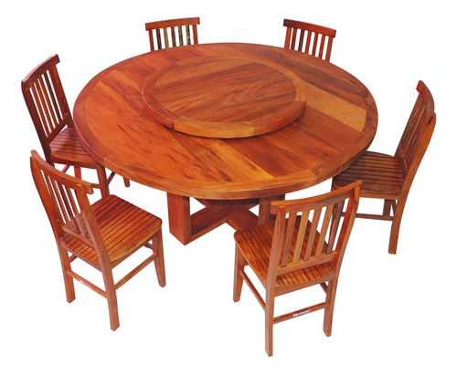 Conjunto Mesa De Jantar Redonda 1,6 M 6 Cadeiras Mineira Em 