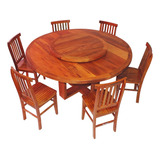 Conjunto Mesa De Jantar Redonda 1,6 M 6 Cadeiras Mineira Em 