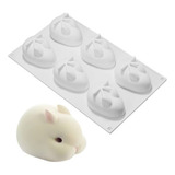 * Molde Silicon 6 Conejos 3d Pascua Fondant Jabon Gelatina