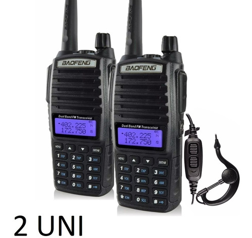 Kit2 Rádio Comunicador Baofeng Uv-82 Dual Band Rádio Fm