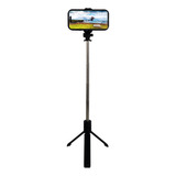 Selfie Stick Palo Celular Camara Tripode + Control Bluetooth Color Negro