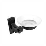 Accesorio Baño Soporte Negro Con Jaboner Vidrio Noord