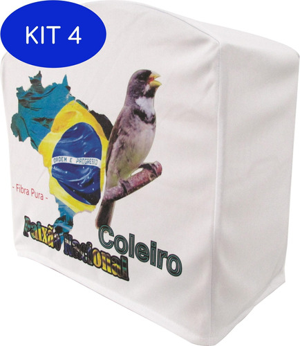 Kit 4 Capa De Gaiola Coleiro Brasil Torneio Elástica