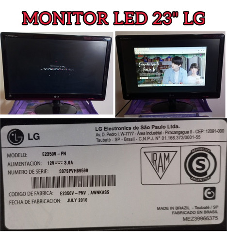 Monitor Led 23  LG