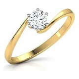 Anel Solitário Noivado Casamento Ouro 18k Diamante 20 Pontos