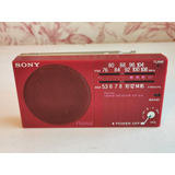 Radio Sony 2 Band Icf-s15 Roja De 1984, Excelente Estado