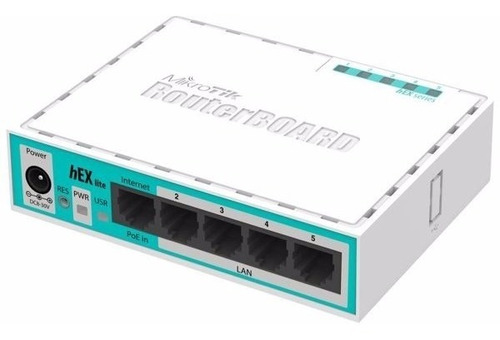 Mikrotik Rb750r2, Hex Lite Router De 5 Puertos 10/100